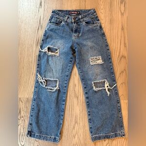 Classic Distressed High Waist Baggy‎ Denim Jeans